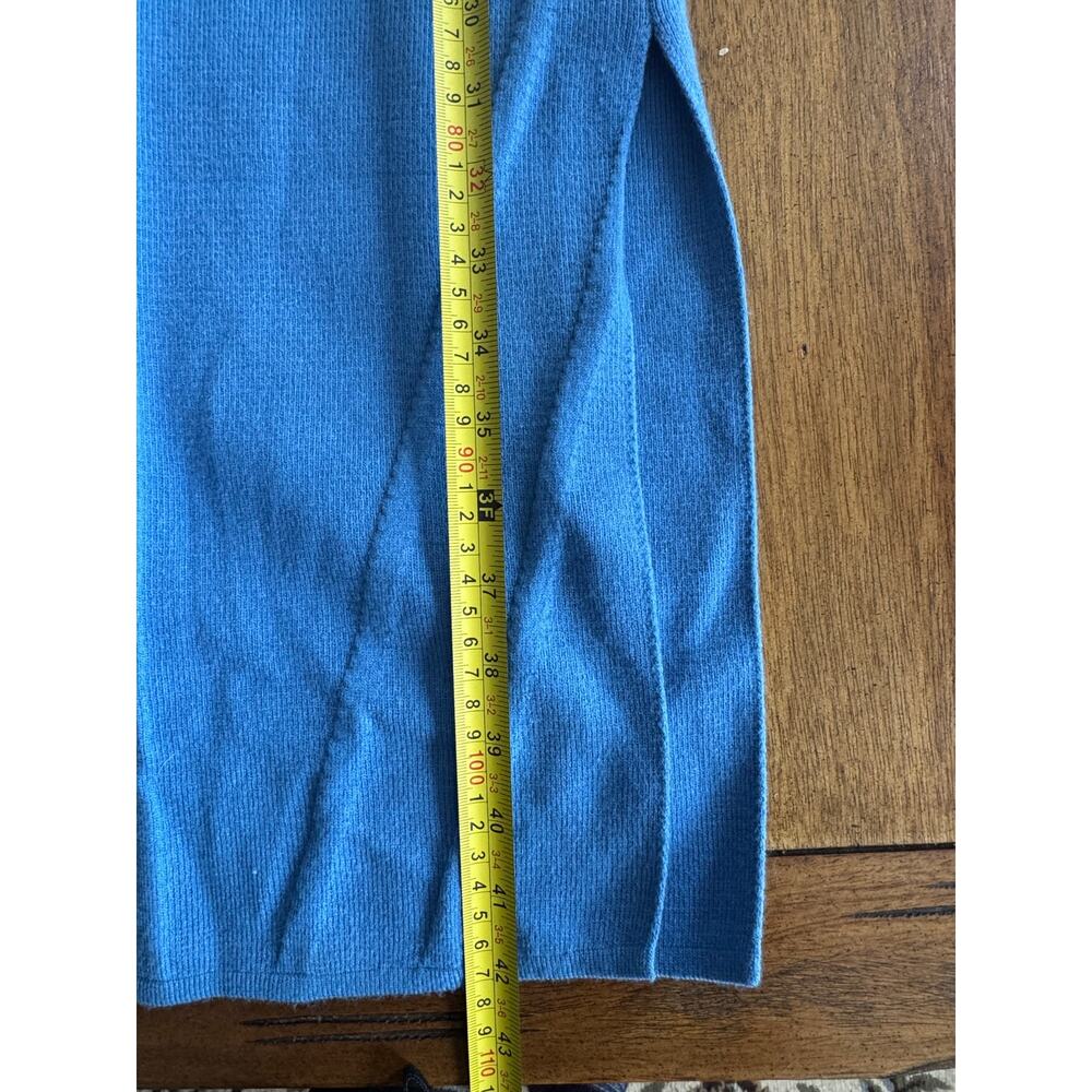 NWT Willow & Wind Blue Knit Maxi Bodycon Dress Medium Side Slit - Picture 8 of 11